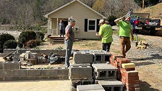 Volunteers helping with disaster relief efforts